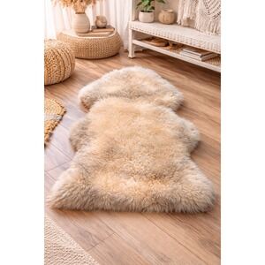 Genuine Sheepskin Shear  Ivory Soft Area Rug 44x28 Boho Henan Prosper Australian